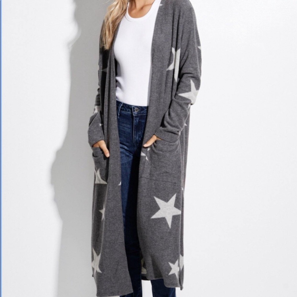 Star open cardigan sweater sweatshirt